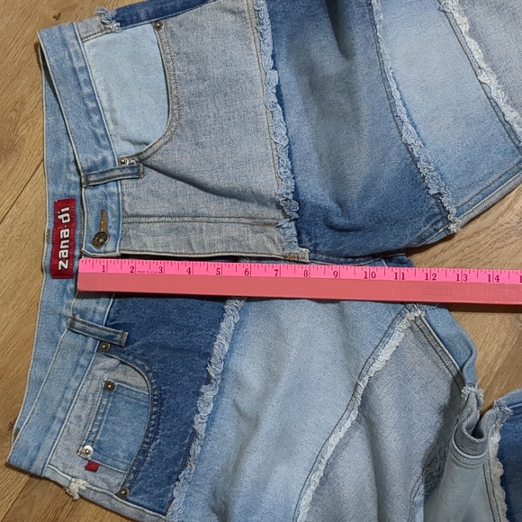Vtg '00s Zana di patchwork flare jeans size 11 - Picture 8 of 13